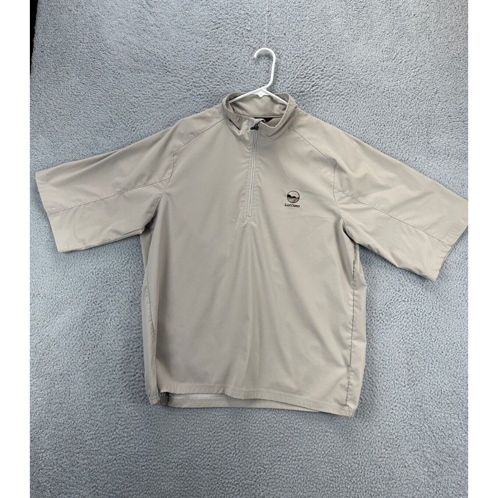 Zero Restriction Jacket Mens Large Tan Tour Series Windbreaker Short Sleeve Golf